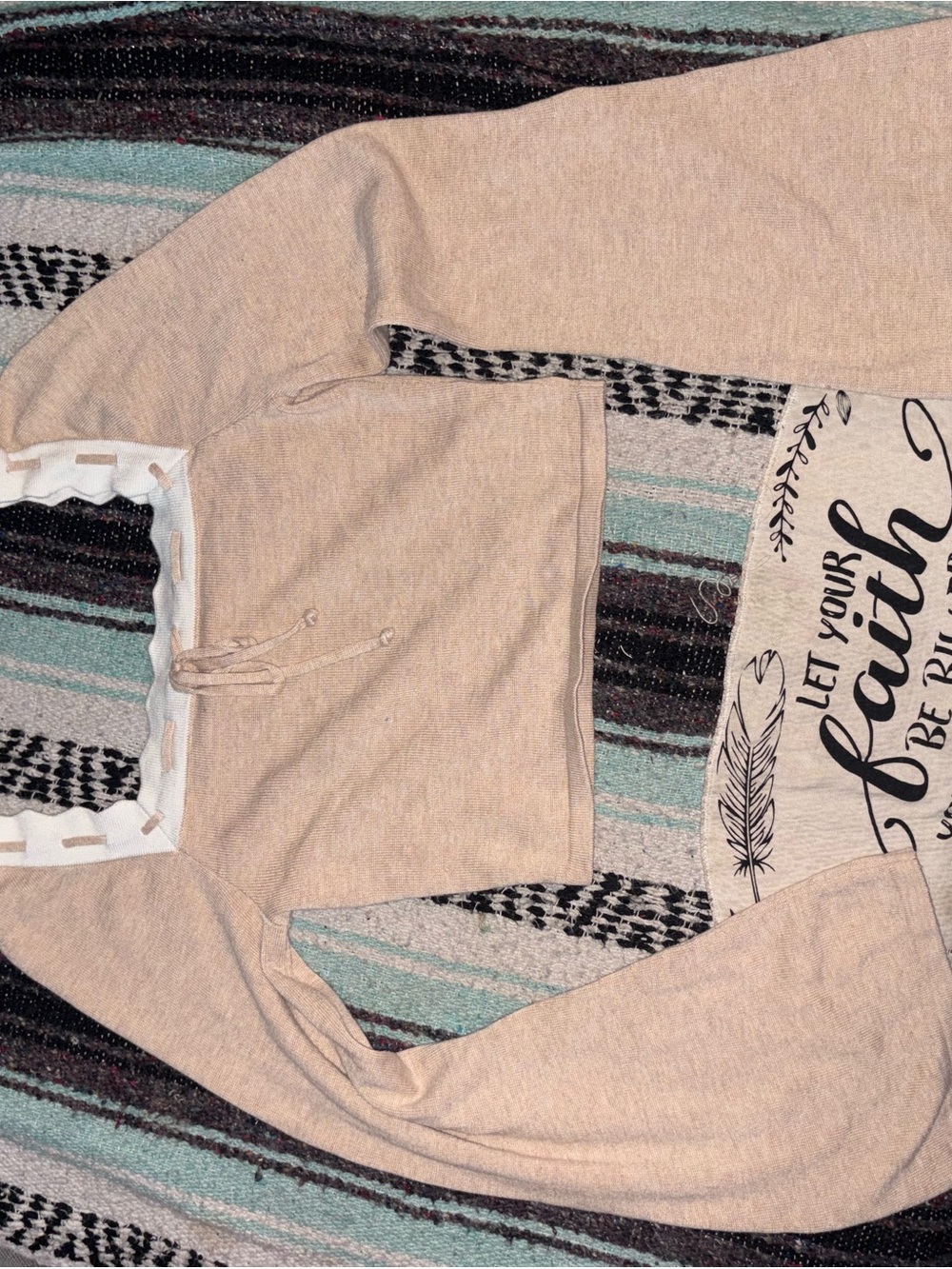 Cream Off-Shoulder Drawstring Crop Top - Picture 2 of 5